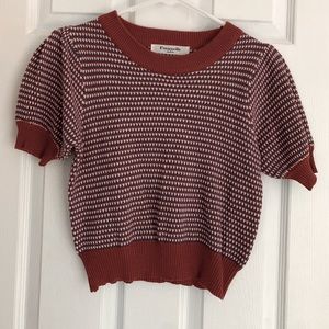 Vintage Style Knit Crop Top Burnt Orange Sz S